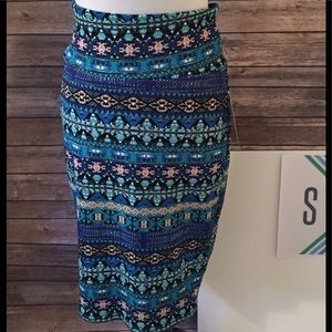 NWT LuLaRoe Ladies Cassie Skirt Blue Size Small